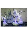 Painting abstract on canvas Buddha with orchids and candles | FEEBY