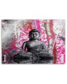 Wall art painting abstract on canvas - Buddha and bamboos | FEEBY