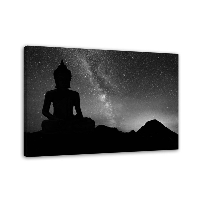 Abstract painting on canvas - Buddha and starry sky | FEEBY