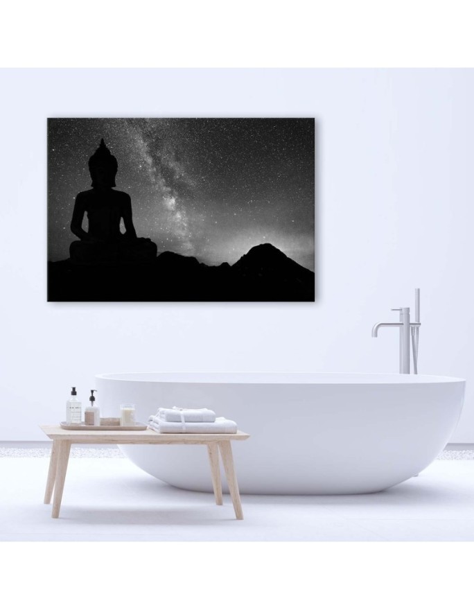 Abstract painting on canvas - Buddha and starry sky | FEEBY