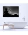 Abstract painting on canvas - Buddha and starry sky | FEEBY