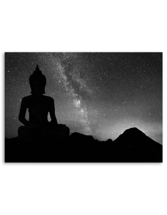 Abstract painting on canvas - Buddha and starry sky | FEEBY