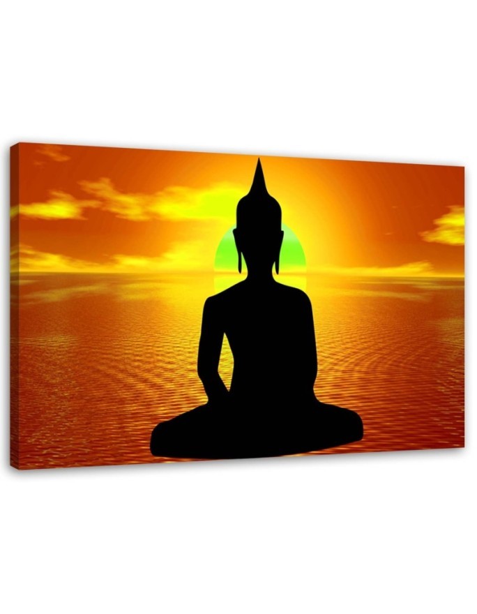 Painting abstract on canvas - Buddha meditation sunrise | FEEBY