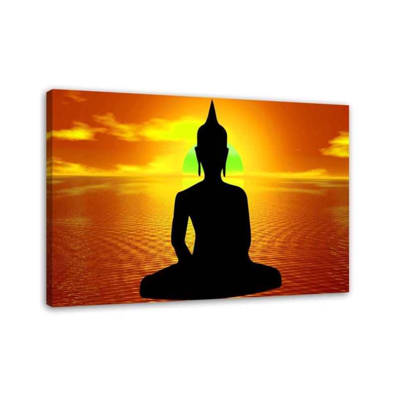 Painting abstract on canvas - Buddha meditation sunrise | FEEBY