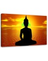 Painting abstract on canvas - Buddha meditation sunrise | FEEBY