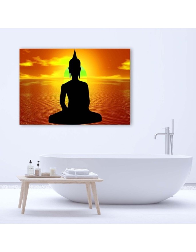 Painting abstract on canvas - Buddha meditation sunrise | FEEBY