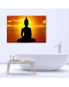 Painting abstract on canvas - Buddha meditation sunrise | FEEBY