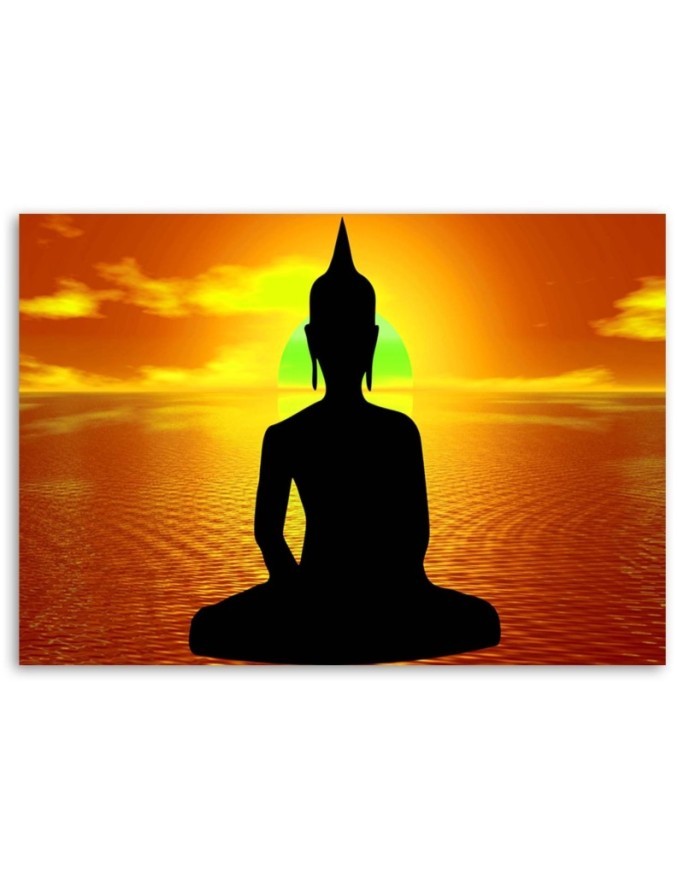 Painting abstract on canvas - Buddha meditation sunrise | FEEBY