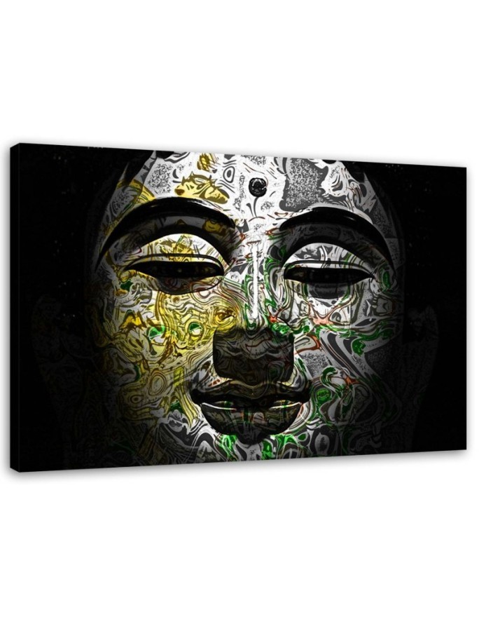 Canvas paintings with zen theme - Buddha face in patterns | FEEBY