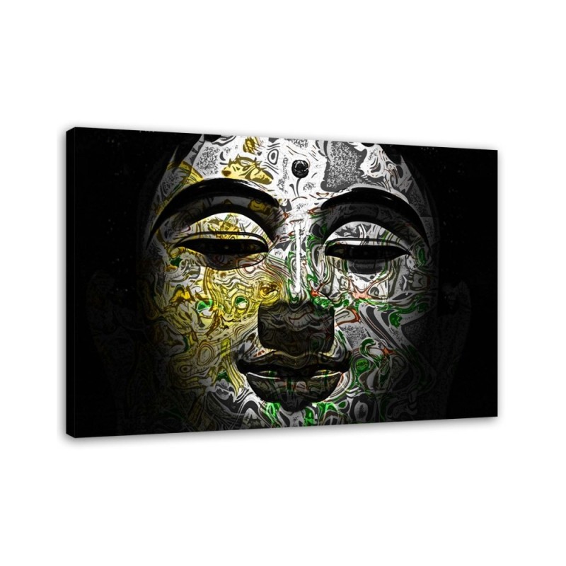 Canvas paintings with zen theme - Buddha face in patterns | FEEBY