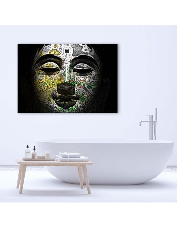 Canvas paintings with zen theme - Buddha face in patterns | FEEBY
