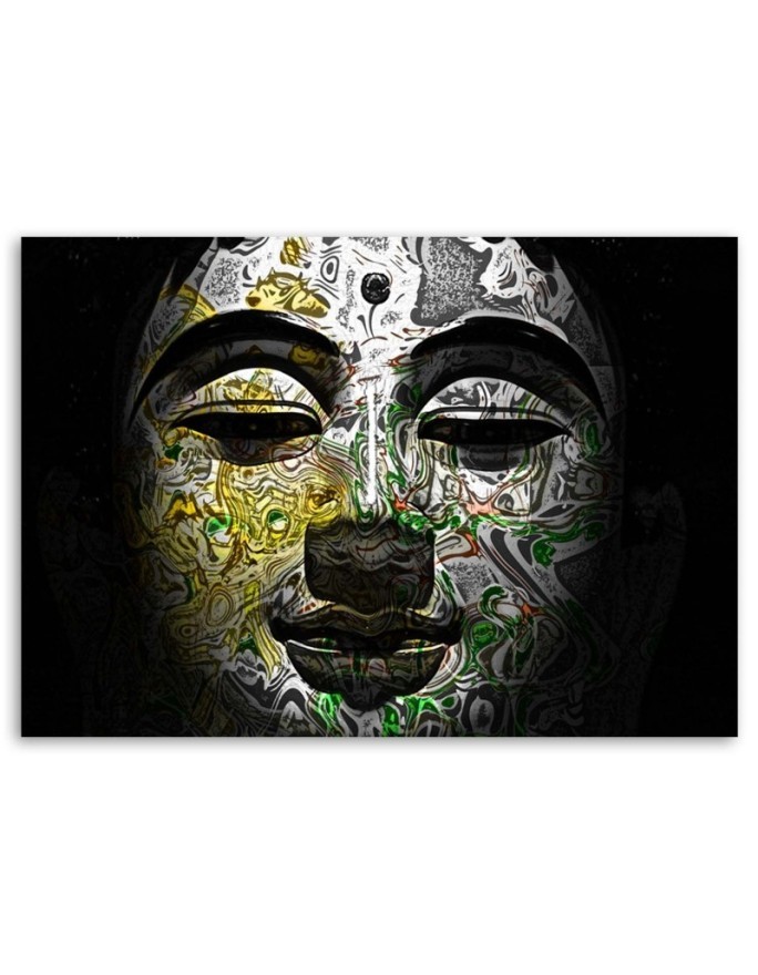 Canvas paintings with zen theme - Buddha face in patterns | FEEBY