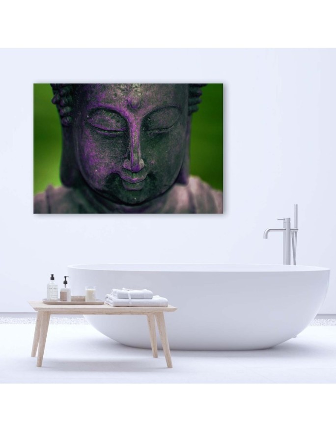 Canvas prints with zen motif - Violet head of the Zen Buddha | FEEBY