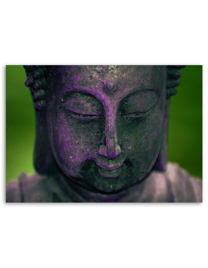 Canvas prints with zen motif - Violet head of the Zen Buddha | FEEBY