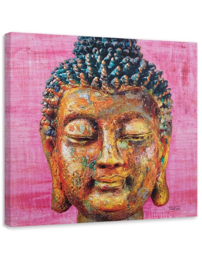 Canvas prints zen Buddhism - Buddha on pink background | FEEBY