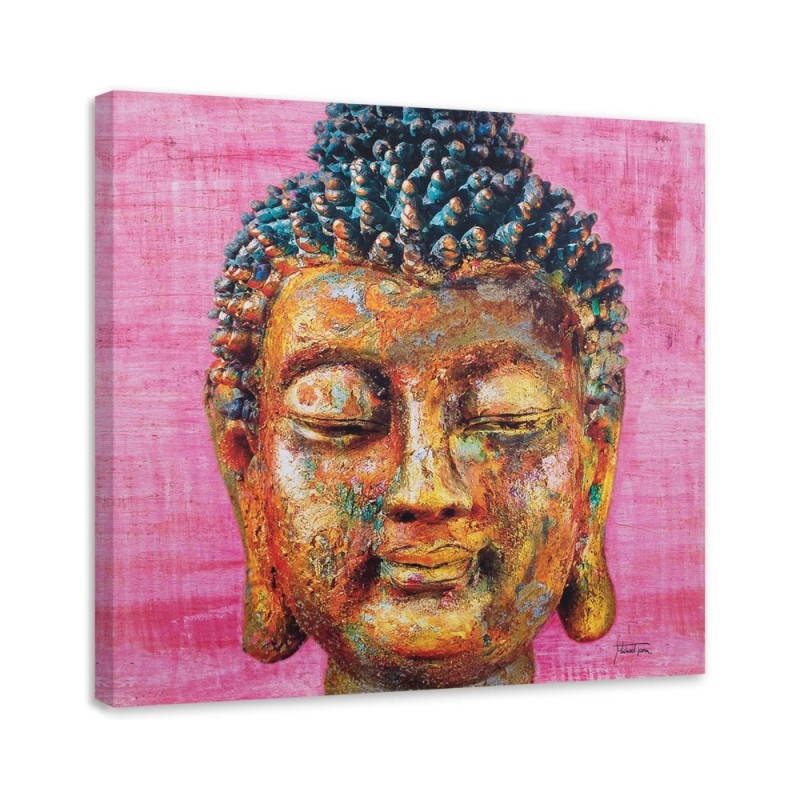 Canvas prints zen Buddhism - Buddha on pink background | FEEBY