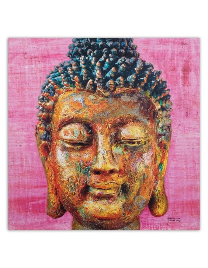 Canvas prints zen Buddhism - Buddha on pink background | FEEBY