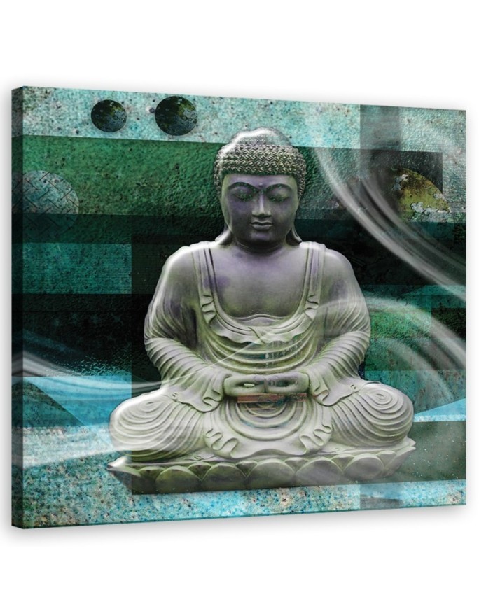 Modern wall paintings - Sitting buddha Green | FEEBY