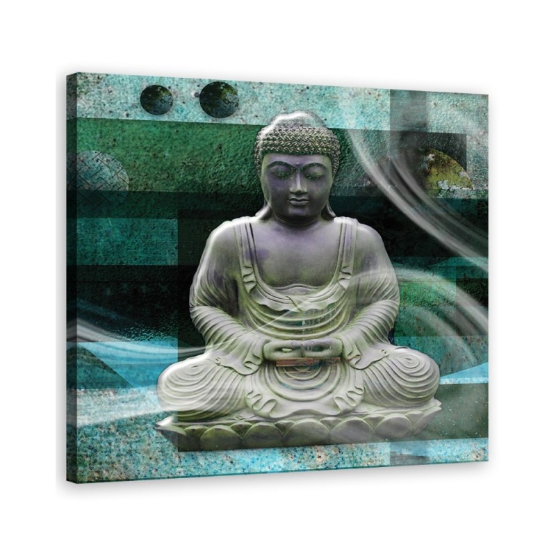 Modern wall paintings - Sitting buddha Green | FEEBY