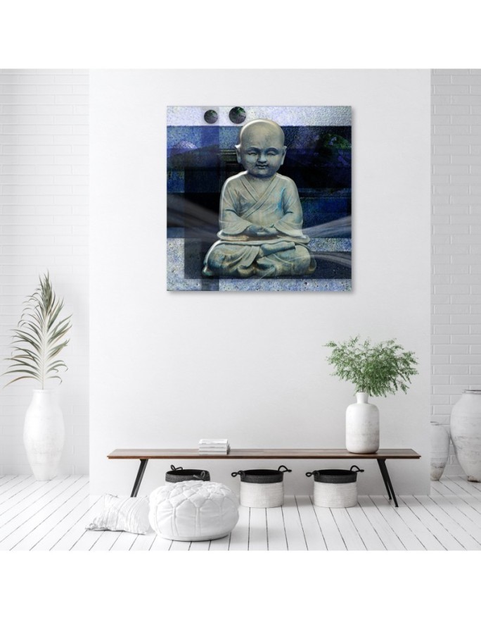 Modern wall paintings - Meditation Buddha Blue | FEEBY