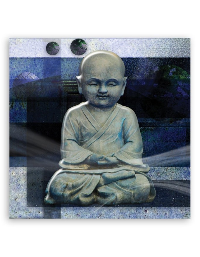 Modern wall paintings - Meditation Buddha Blue | FEEBY