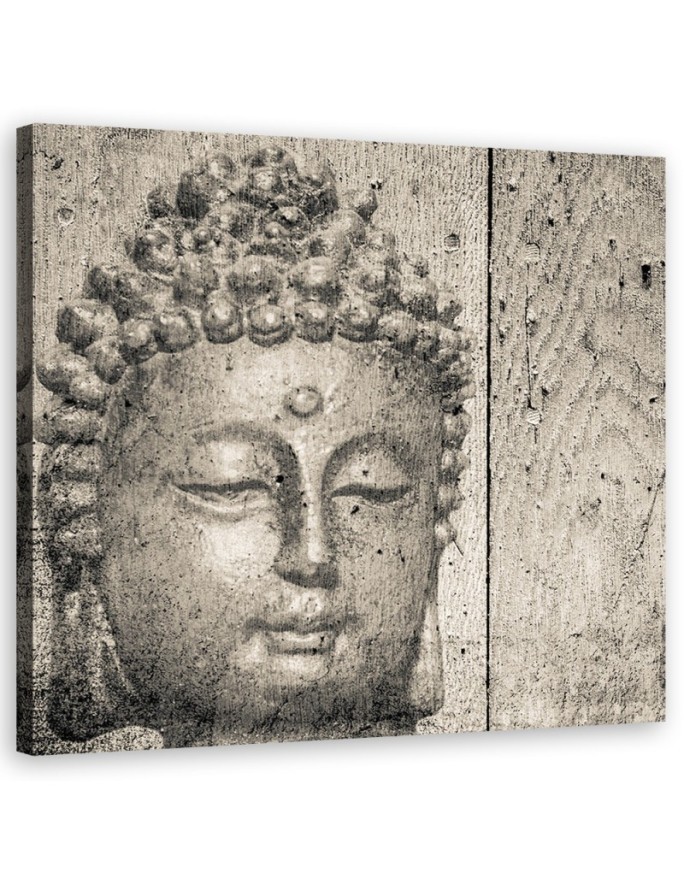 Buddha head grey - Modern Canvas paintings for the living room | FEEBY