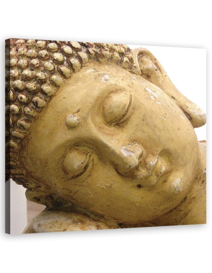 Buddha head Beige - Abstract Canvas painting on canvas | FEEBY