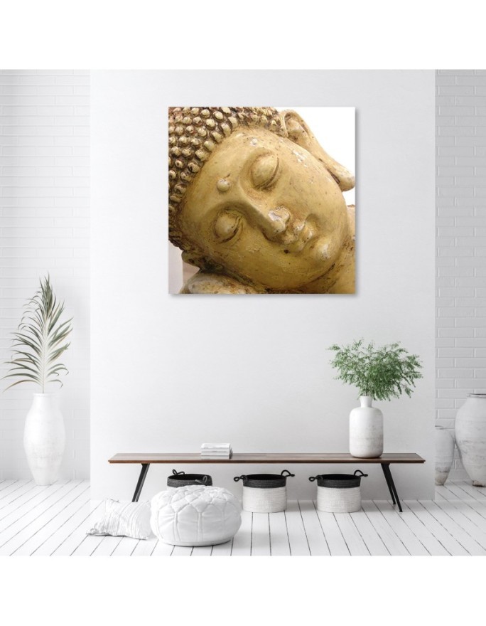 Buddha head Beige - Abstract Canvas painting on canvas | FEEBY