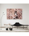 Geisha and bamboos - Abstract painting on canvas | FEEBY