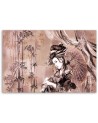 Geisha and bamboos - Abstract painting on canvas | FEEBY