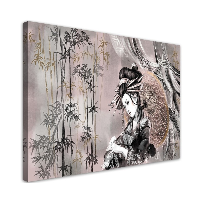 Canvas prints for living room - Geisha and bamboos | FEEBY
