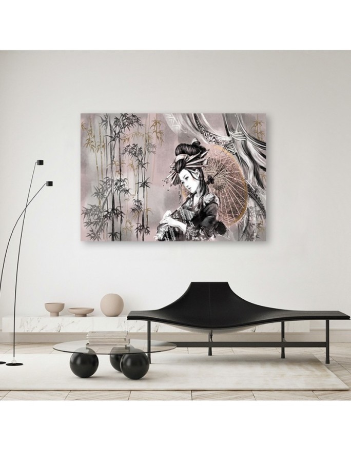 Canvas prints for living room - Geisha and bamboos | FEEBY