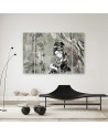 5 Piece Canvas print for living room - Geisha and bamboos | FEEBY