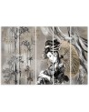 Modern painting for bedroom - Geisha and bamboos | FEEBY