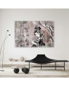 Modern painting for the bedroom - Geisha and bamboos | FEEBY