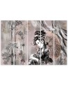 Modern painting for the bedroom - Geisha and bamboos | FEEBY
