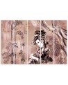 Modern painting for bedroom - Geisha and bamboos | FEEBY