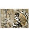 Modern painting for bedroom - Geisha and bamboos | FEEBY
