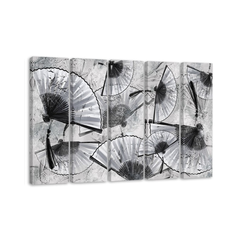 5 Piece Bedroom canvas painting - Japanese fans | FEEBY