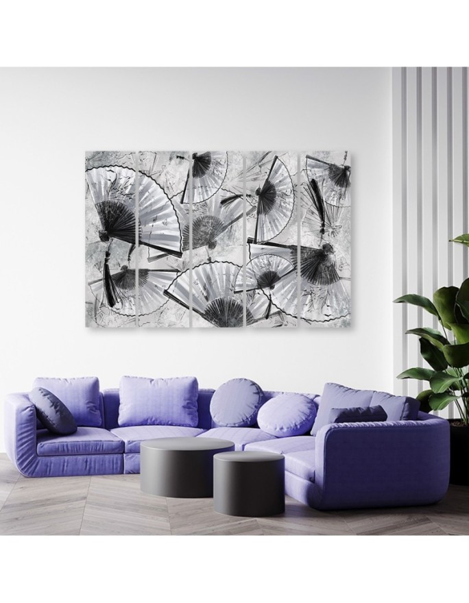 5 Piece Bedroom canvas painting - Japanese fans | FEEBY