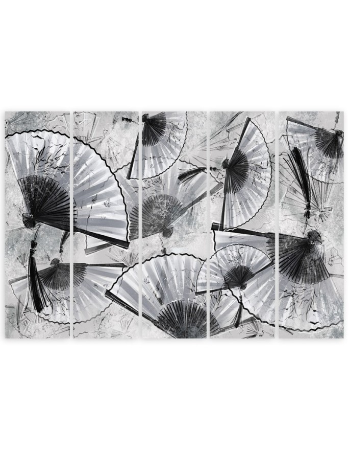 5 Piece Bedroom canvas painting - Japanese fans | FEEBY