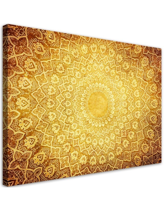 Bedroom Canvas painting - Gold mandala abstract | FEEBY