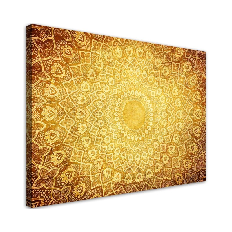 Bedroom Canvas painting - Gold mandala abstract | FEEBY