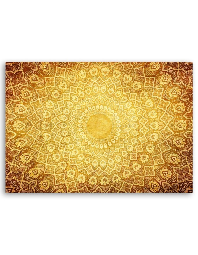 Bedroom Canvas painting - Gold mandala abstract | FEEBY