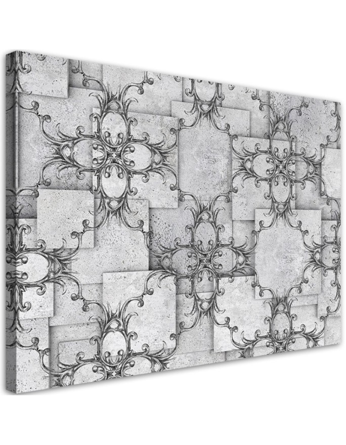 Modern Canvas paintings for wall - Oriental pattern on grey background | FEEBY