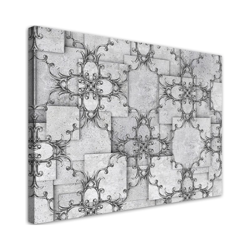 Modern Canvas paintings for wall - Oriental pattern on grey background | FEEBY