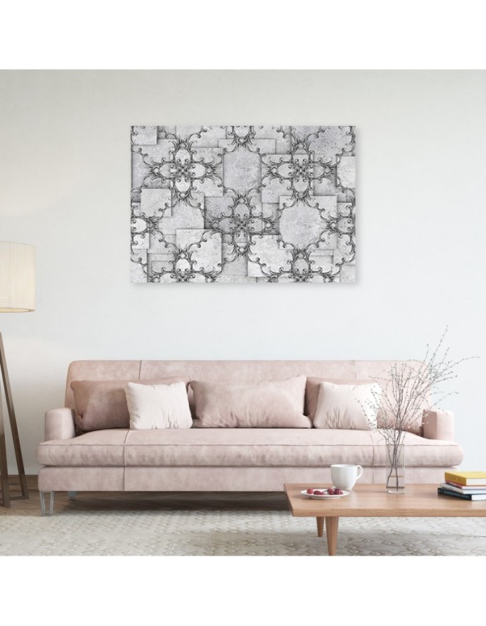 Modern Canvas paintings for wall - Oriental pattern on grey background | FEEBY