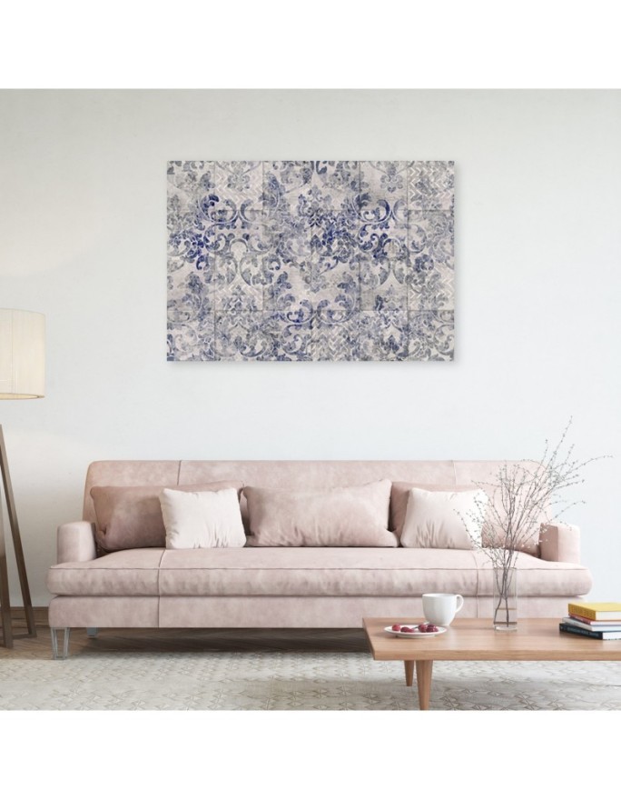 Wall art paintings - Blue ornament on tiles | FEEBY