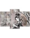 3 piece Geisha and bamboos - Modern triptychs for the living room | FEEBY