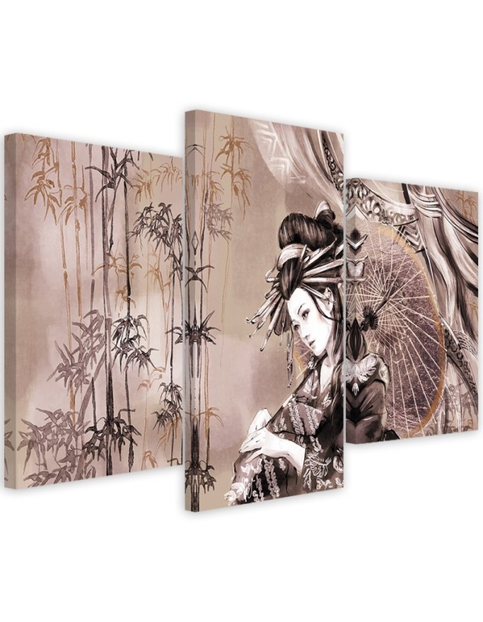 Canvas print Geisha and Bamboo